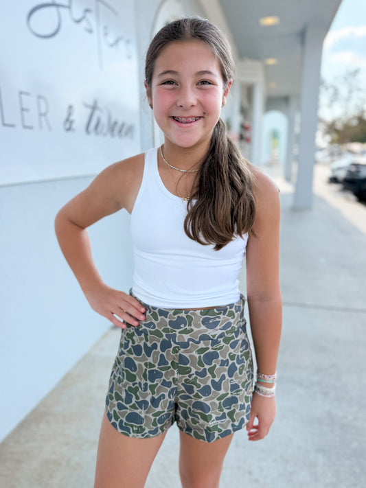 Camo Girls Yoga Short