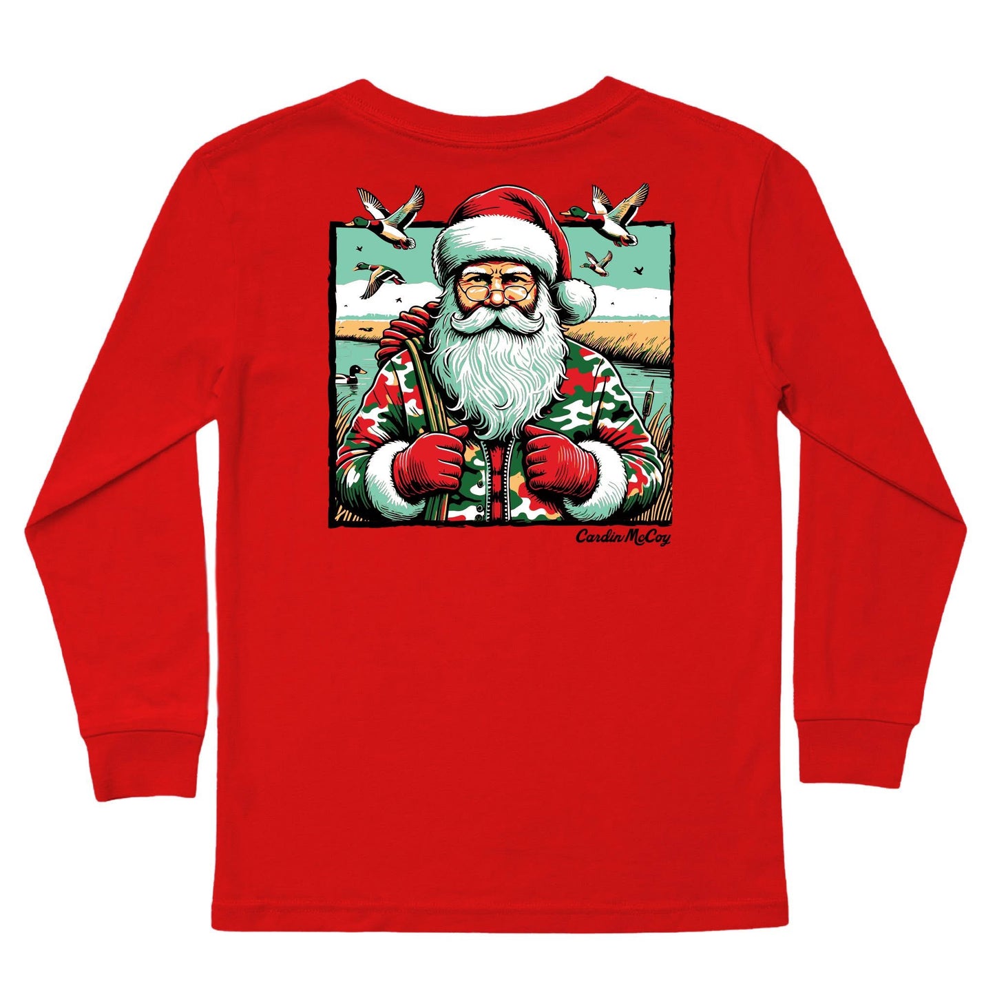 Long Sleeve Cardin McCoy , Red Santa Duck