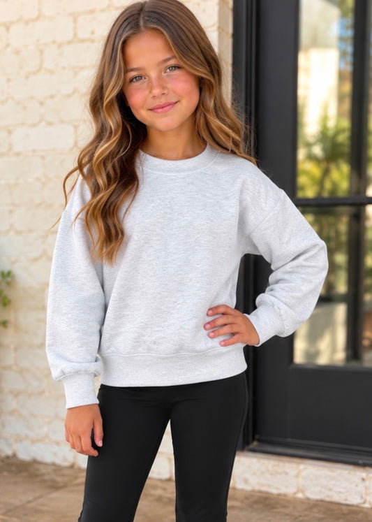 Spring Grey Cloud Fleece Crewneck