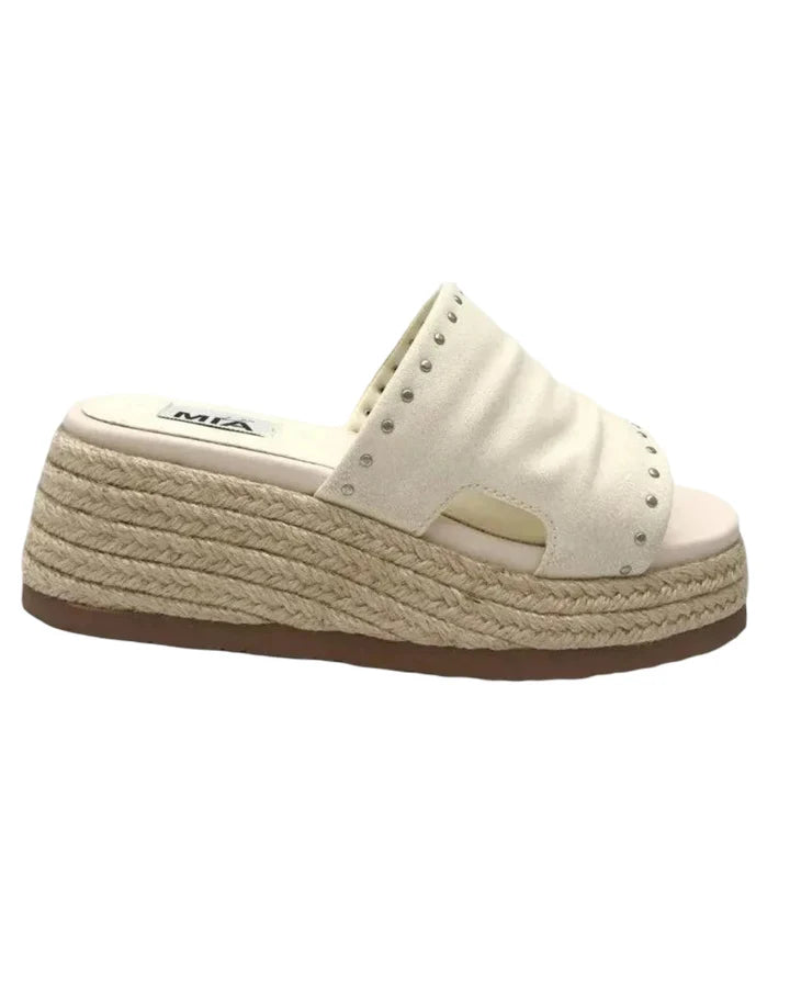 Zhena Ecru Slide Wedge