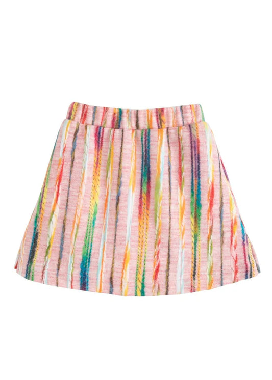 Mini Skirt Wavy Pink Multi Wool