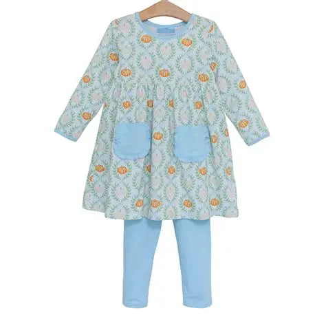 Pumpkin Floral Dress Set