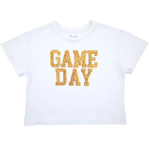 Sequin Game Day Tee, Gold