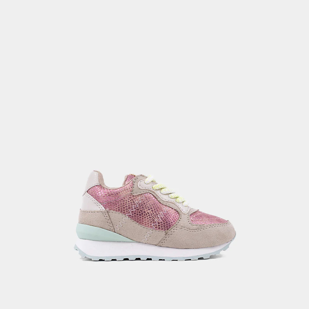 Phoebe Mini Toddler Pink Snake Sneakers