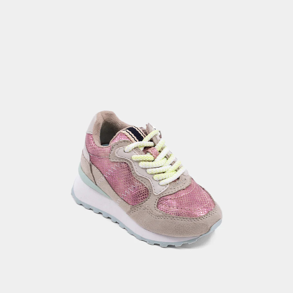 Phoebe Mini Toddler Pink Snake Sneakers