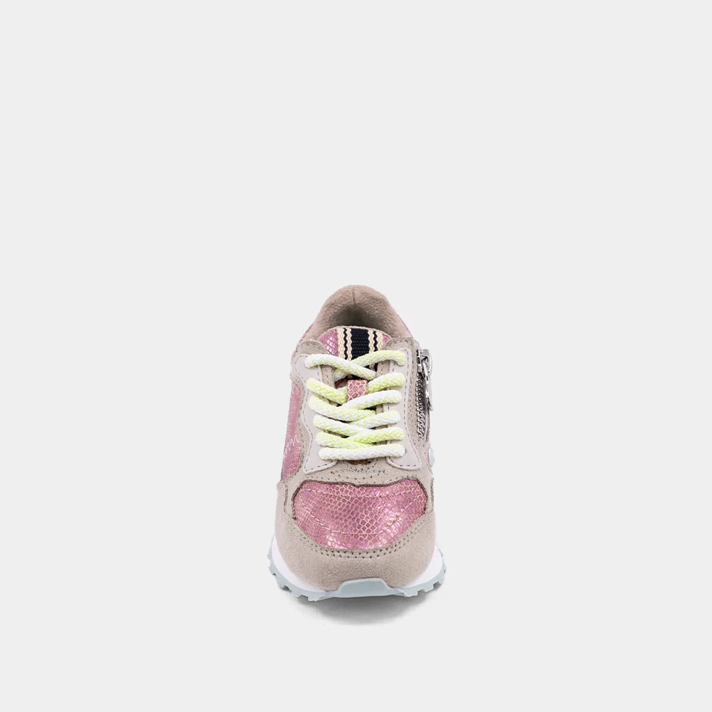 Phoebe Mini Toddler Pink Snake Sneakers