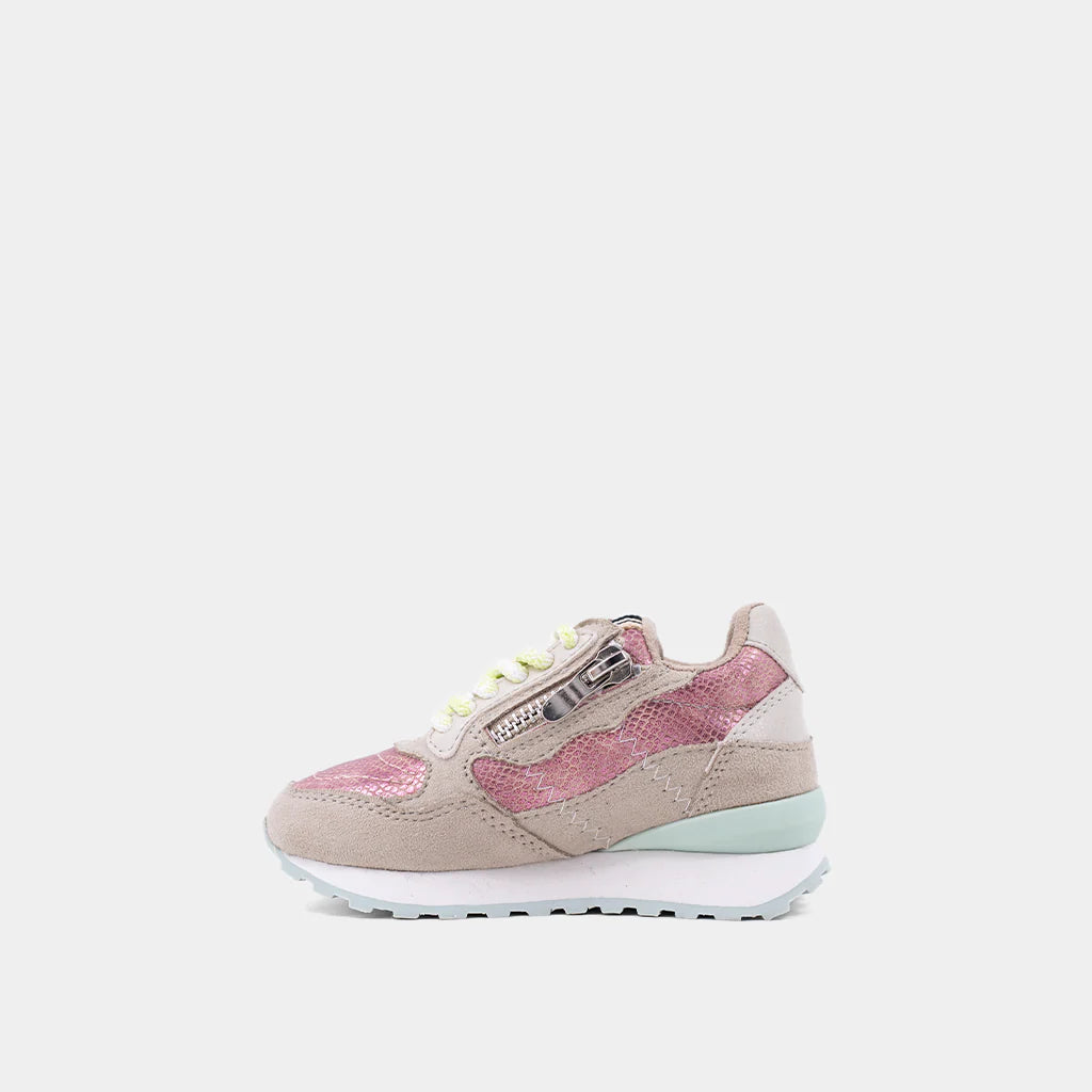 Phoebe Mini Toddler Pink Snake Sneakers