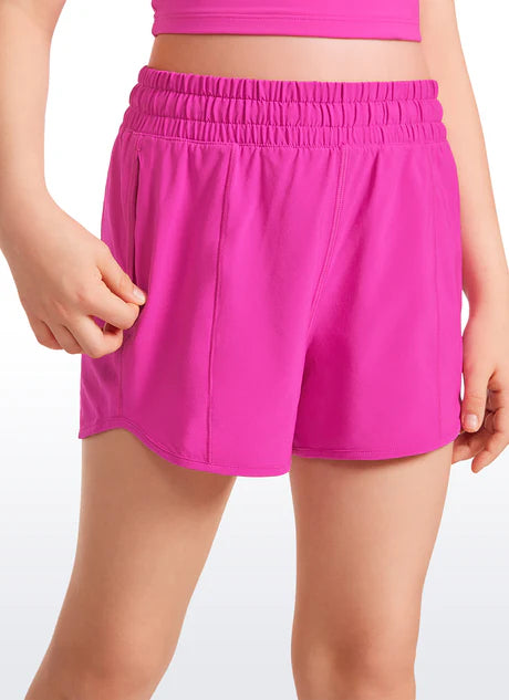 Hibiscus Purple Feathery Fit Soft Mesh Liner Shorts with Pockets