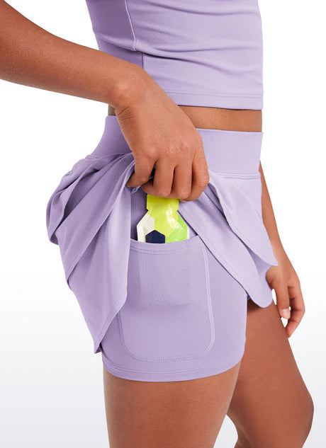 Lilac Athletic Ruffle Skirt with Shorts