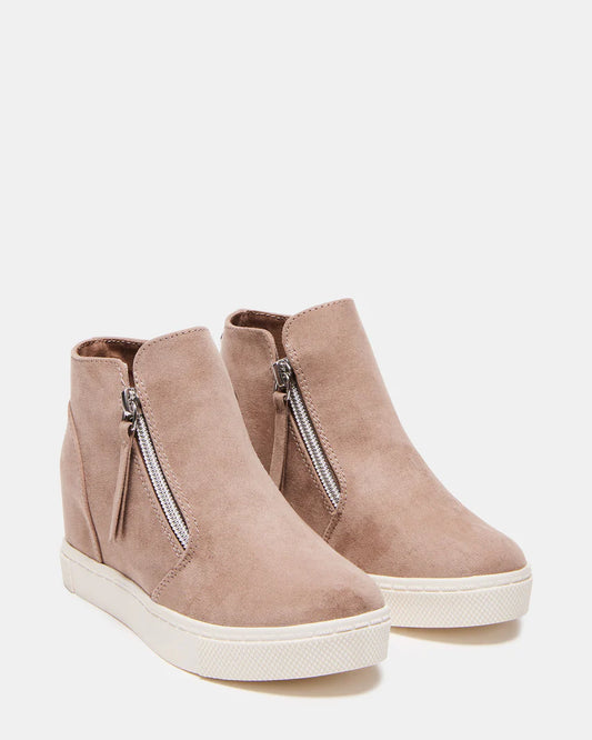 JCALIBER Taupe Zipper Bootie