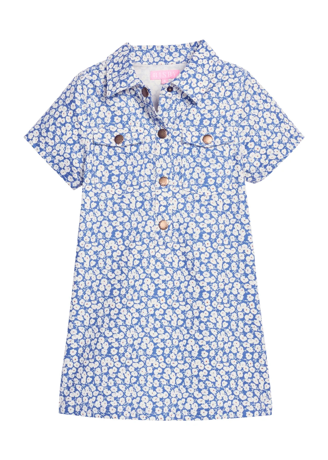 Safari Popover Dress-French Blue Corduroy