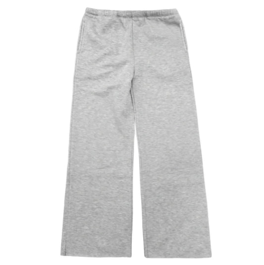 Cloud Narrow Wide Leg Raw Edge Pant, Soft Heather Grey