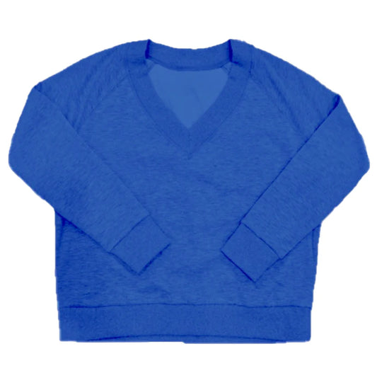 V Neck Cloud Sweatshirt , Blueberry