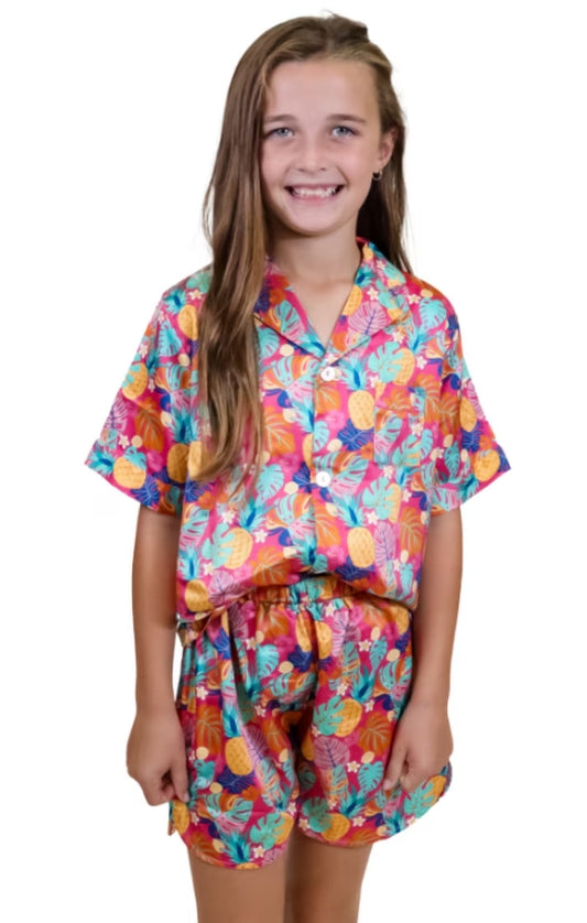 Tropical Satin Pajamas
