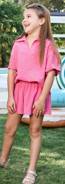 Pierce Top Pink/Orange Frech Terry