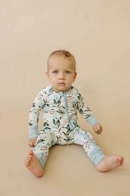 Bamboo Zipper Pajamas , Mallard Sky