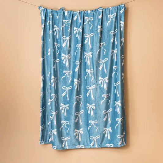 Hannah Bow Throw Light Blue
