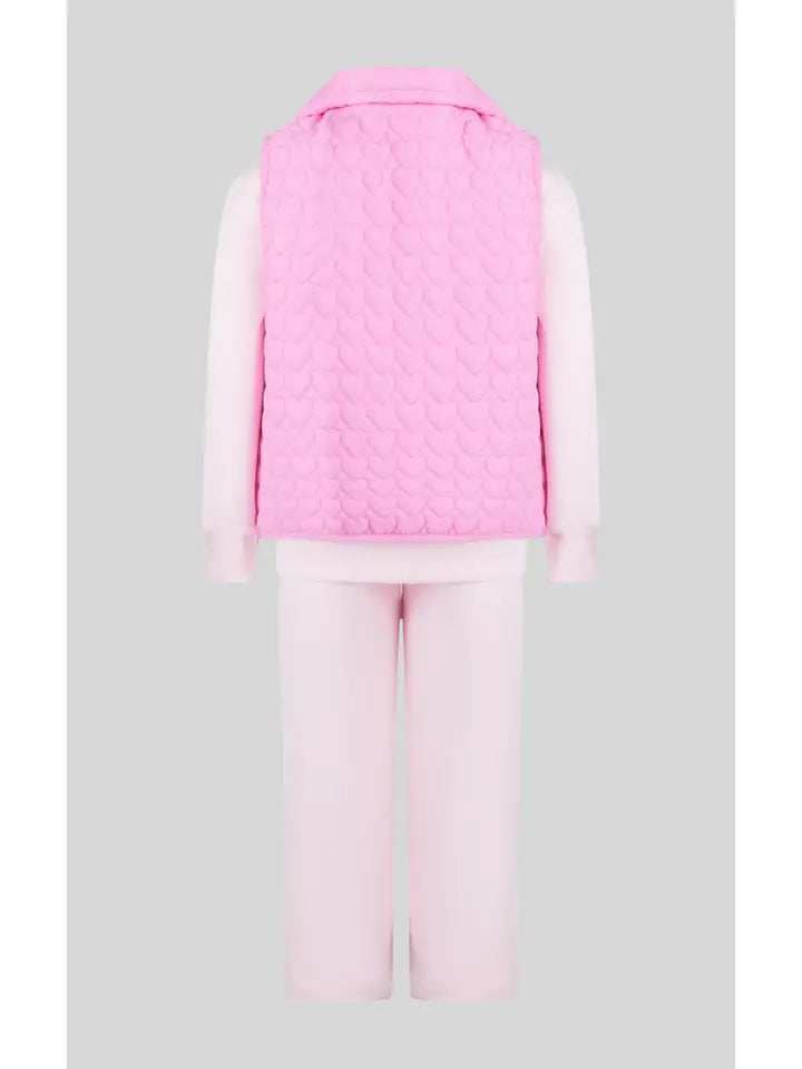 Toddler Quilted Puffy Vest, Pullover 3 Piece Set