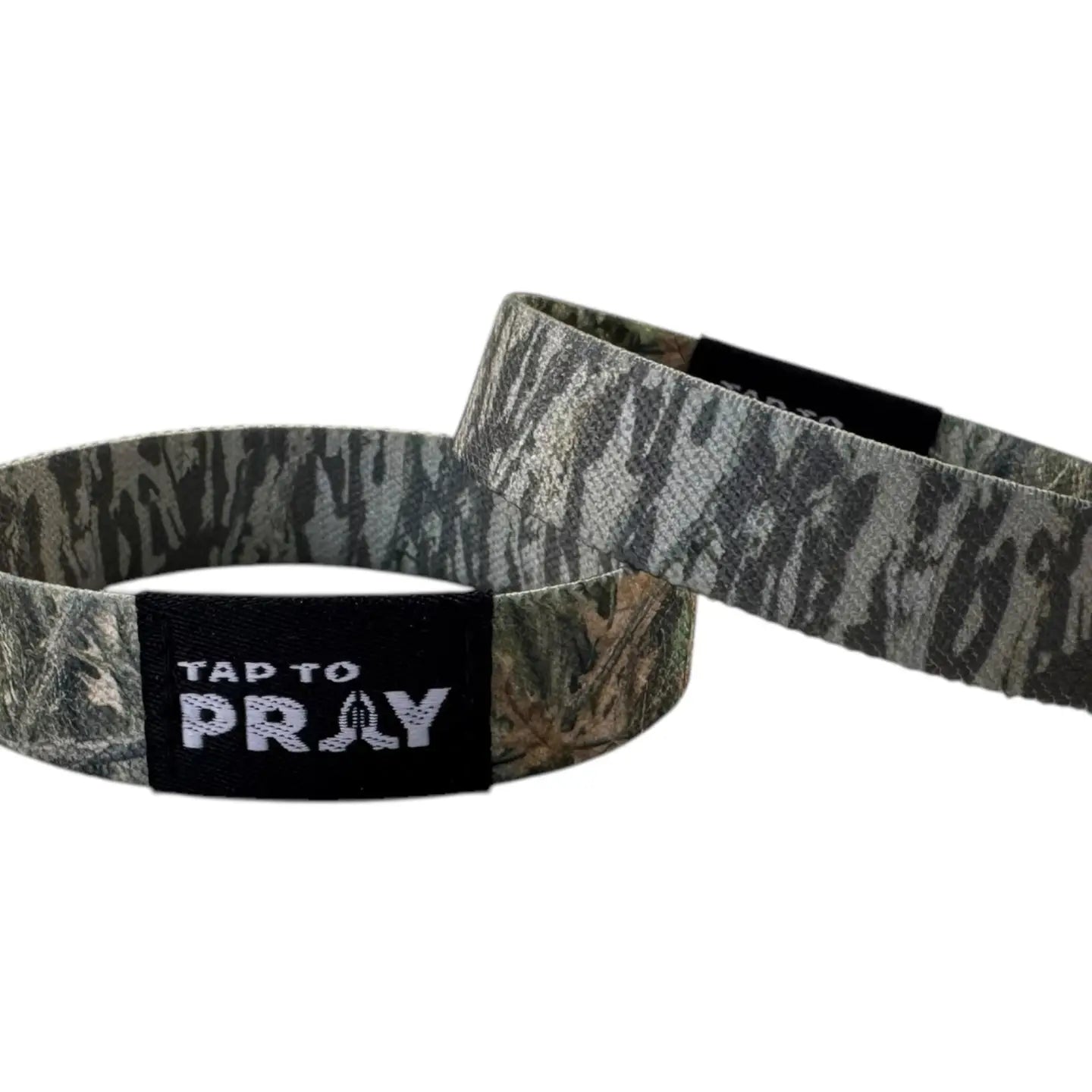 Tap To Pray Bracelet , Forest Camo/Tree Bark