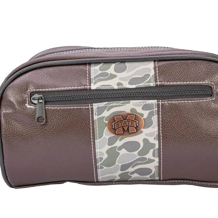OId School Camo Toiletry Bag, MS State Green/Gray