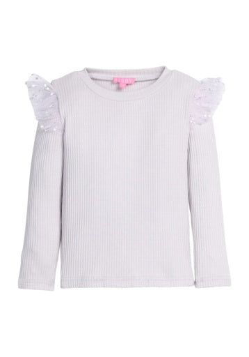 Sadie Top - Grey & Silver Sparkle Stars