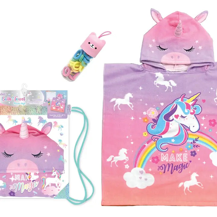 Hooded Beach and Bath Towel, Unicorn