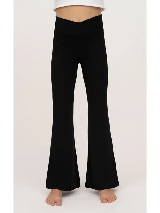 Black Crossover Flared Leg Pants