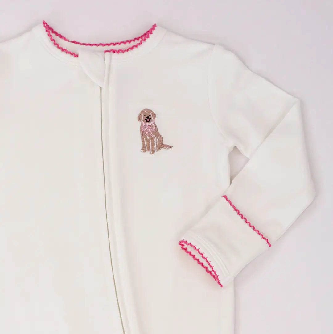 Doodle Embroidered Zip Romper(0-3 Month)