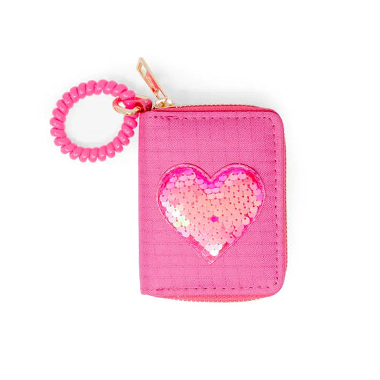 Wallet, Hot Pink Sequin Heart