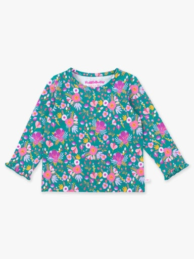 Knit Long Sleeve Ruffle Sleeve Top