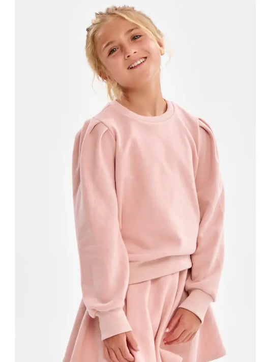 Dusty Coral Cotton Puff Shoulder Top