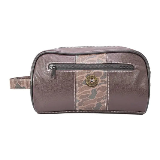 OId School Camo Toiletry Bag, Shot Shell Brown/Tan