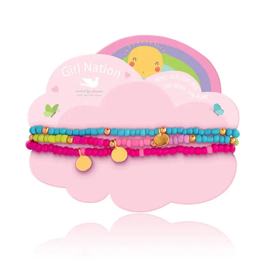 Set of 3 Mini Seed Bead Bracelet Stack