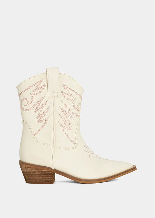 Zahara Mini Bone Cowboy Boots