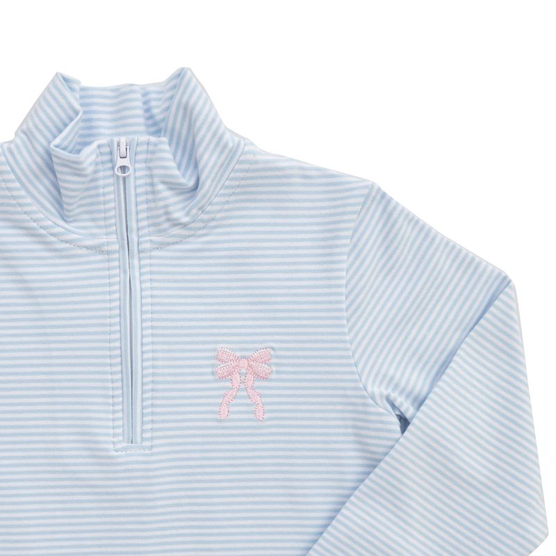 1/4 Zip Pullover, Bow Ruffle