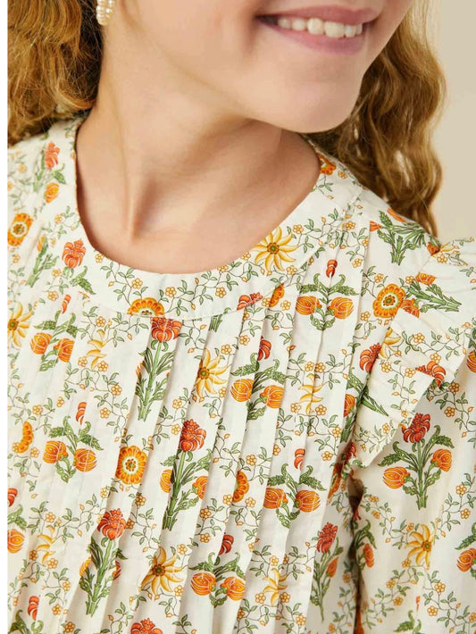 Rust Detailed Ruffle Top
