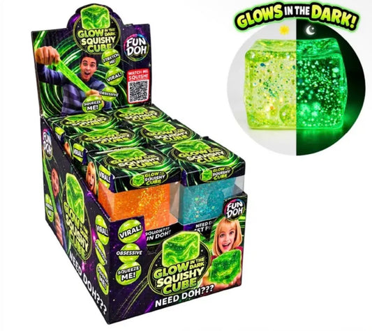 Fun Doh Glow in the Dark Squishy Cube