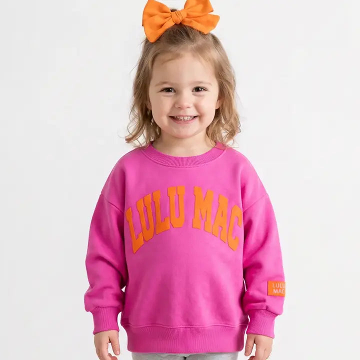 Toddler Lulu Mac Sweatshirt, Pink/Orange