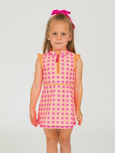 Sleeveless Zip Ruffle Sleeve Active Dress