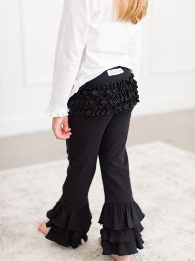 Baby Ruffle Flare Pants, BLACK