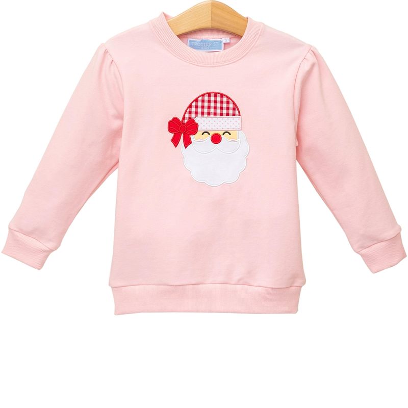 Santa French Terry Pullover, Light Pink