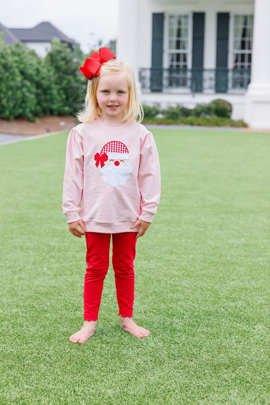 Santa French Terry Pullover, Light Pink