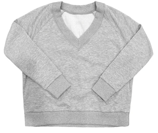 V Neck Cloud Sweatshirt , Soft Heather Grey