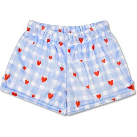 Plush Shorts, Gingham Hearts