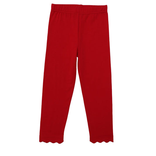 Scallop Leggings, Red