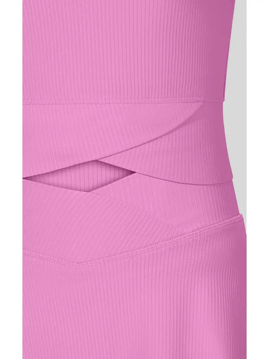 Pink Bloom Crossover Top and Skort SET