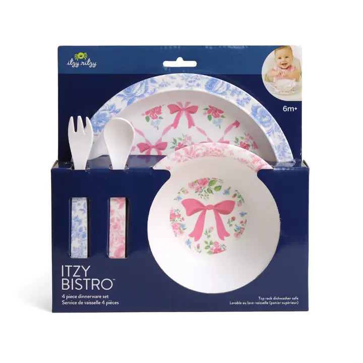 4 Piece Dining Set, Ribbons and Roses