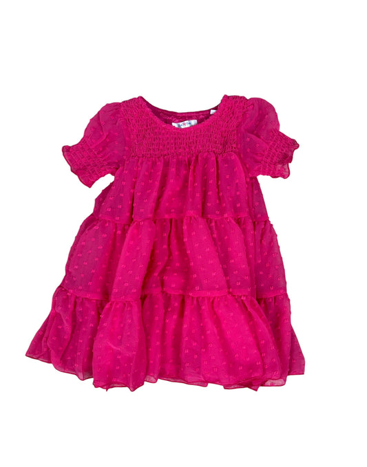 Hot Pink Ruffle Tier Dress