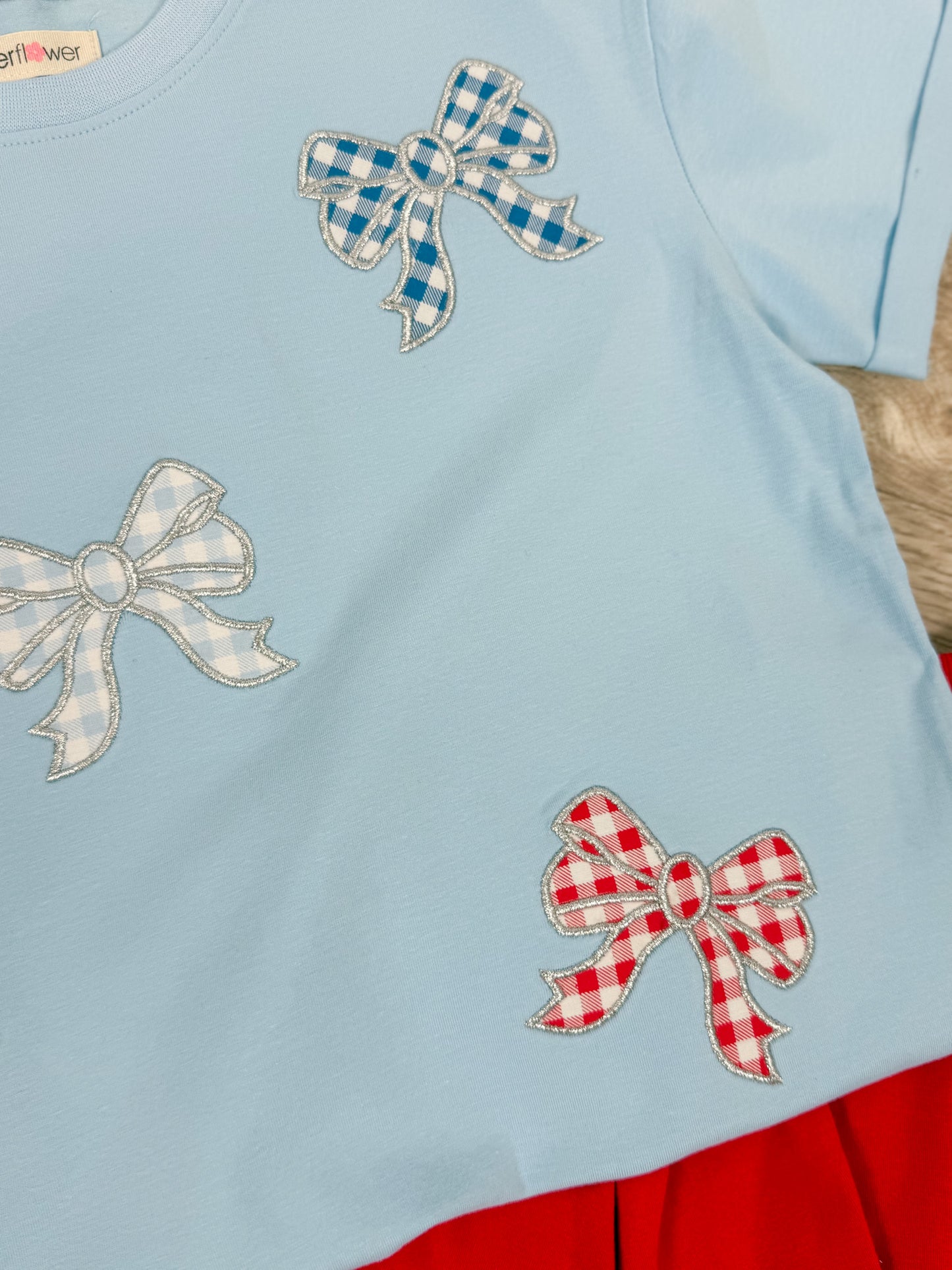 Gingham Bow Patch Tee