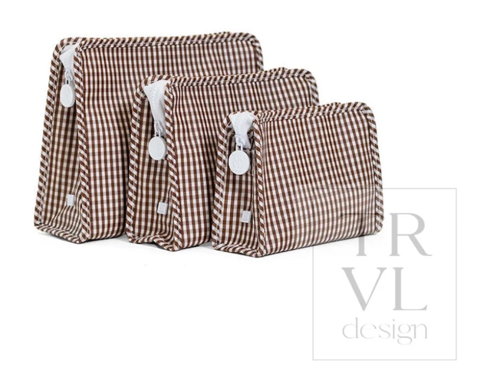 Roadie Small Zip Pouch-Gingham Coco